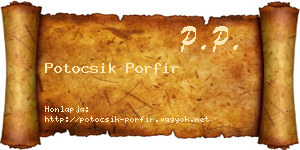 Potocsik Porfir névjegykártya